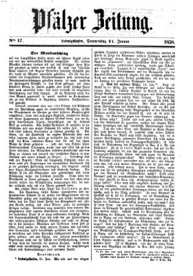 Pfälzer Zeitung Donnerstag 21. Januar 1858