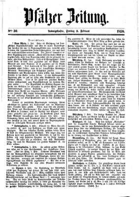 Pfälzer Zeitung Freitag 5. Februar 1858