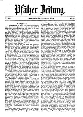 Pfälzer Zeitung Donnerstag 4. März 1858