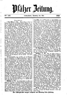 Pfälzer Zeitung Samstag 22. Mai 1858