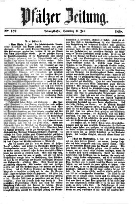 Pfälzer Zeitung Samstag 3. Juli 1858