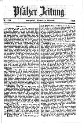Pfälzer Zeitung Mittwoch 8. September 1858