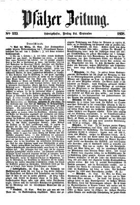 Pfälzer Zeitung Freitag 24. September 1858