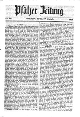 Pfälzer Zeitung Montag 27. September 1858