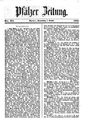 Pfälzer Zeitung Donnerstag 7. Oktober 1858