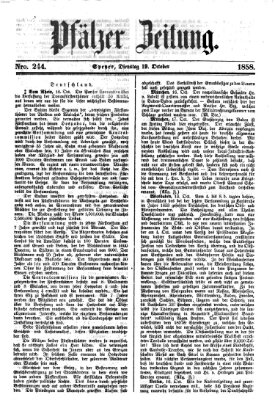 Pfälzer Zeitung Dienstag 19. Oktober 1858