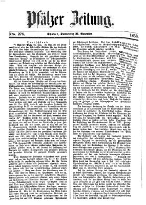 Pfälzer Zeitung Donnerstag 25. November 1858