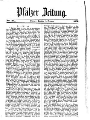 Pfälzer Zeitung Samstag 11. Dezember 1858