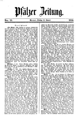Pfälzer Zeitung Freitag 14. Januar 1859