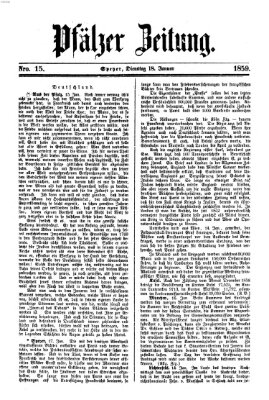 Pfälzer Zeitung Dienstag 18. Januar 1859