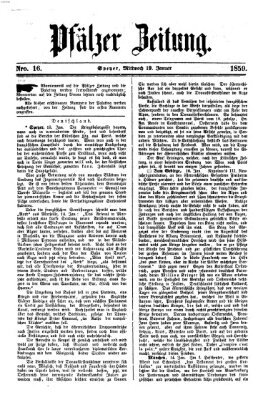 Pfälzer Zeitung Mittwoch 19. Januar 1859