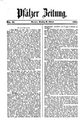 Pfälzer Zeitung Samstag 26. Februar 1859