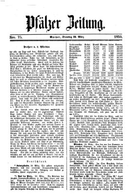 Pfälzer Zeitung Dienstag 29. März 1859