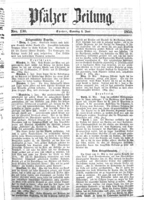 Pfälzer Zeitung Samstag 4. Juni 1859