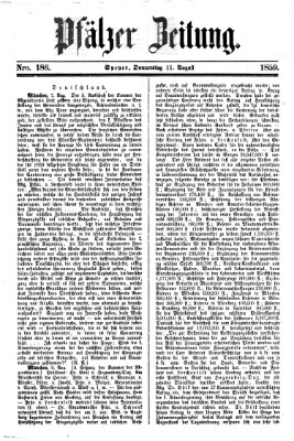 Pfälzer Zeitung Donnerstag 11. August 1859