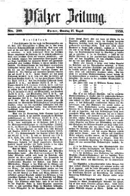 Pfälzer Zeitung Samstag 27. August 1859