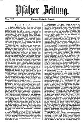 Pfälzer Zeitung Freitag 2. September 1859
