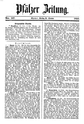 Pfälzer Zeitung Freitag 21. Oktober 1859