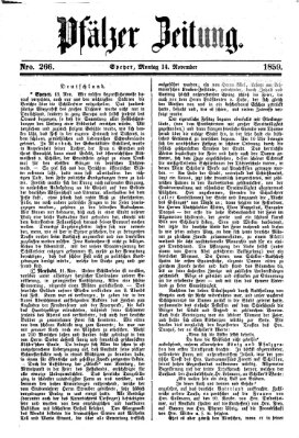 Pfälzer Zeitung Montag 14. November 1859