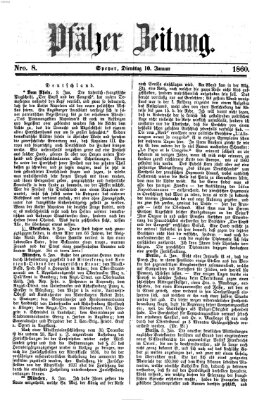 Pfälzer Zeitung Dienstag 10. Januar 1860
