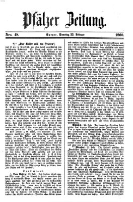 Pfälzer Zeitung Samstag 25. Februar 1860