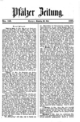Pfälzer Zeitung Samstag 26. Mai 1860