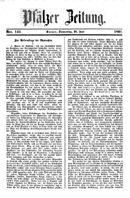 Pfälzer Zeitung Donnerstag 28. Juni 1860