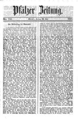 Pfälzer Zeitung Freitag 29. Juni 1860