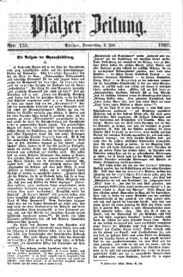 Pfälzer Zeitung Donnerstag 5. Juli 1860