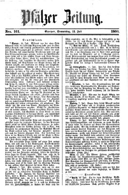 Pfälzer Zeitung Donnerstag 12. Juli 1860