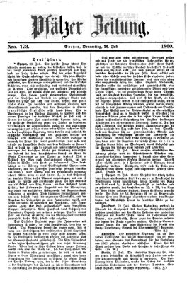 Pfälzer Zeitung Donnerstag 26. Juli 1860