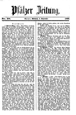 Pfälzer Zeitung Mittwoch 5. September 1860