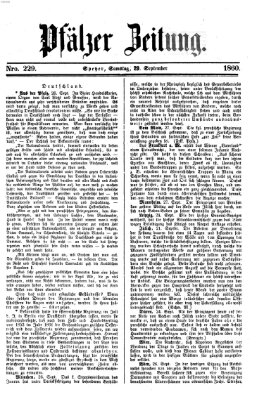 Pfälzer Zeitung Samstag 29. September 1860