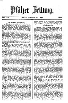 Pfälzer Zeitung Donnerstag 11. Oktober 1860