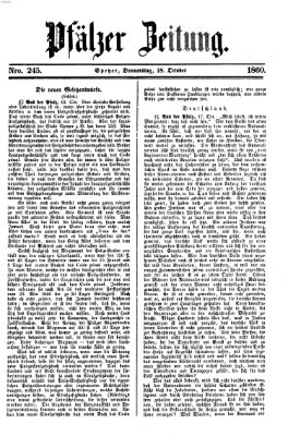 Pfälzer Zeitung Donnerstag 18. Oktober 1860
