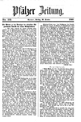 Pfälzer Zeitung Freitag 26. Oktober 1860