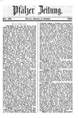 Pfälzer Zeitung Mittwoch 14. November 1860
