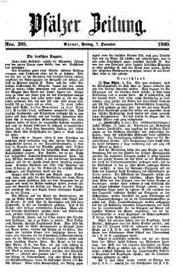 Pfälzer Zeitung Freitag 7. Dezember 1860