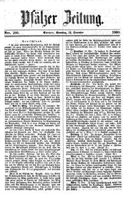 Pfälzer Zeitung Samstag 15. Dezember 1860