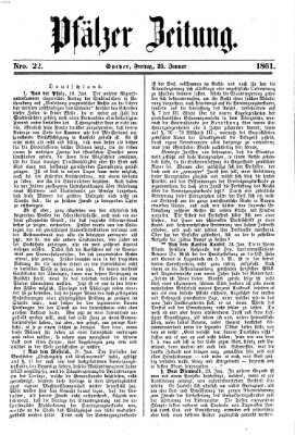 Pfälzer Zeitung Freitag 25. Januar 1861