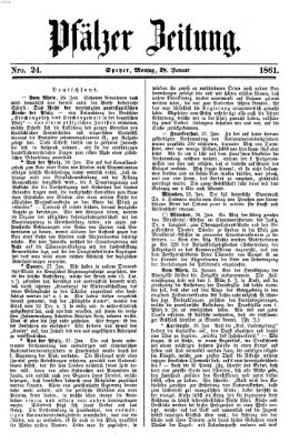 Pfälzer Zeitung Montag 28. Januar 1861