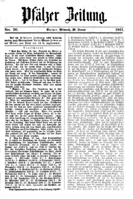 Pfälzer Zeitung Mittwoch 30. Januar 1861