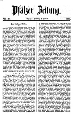 Pfälzer Zeitung Samstag 2. Februar 1861