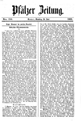 Pfälzer Zeitung Samstag 29. Juni 1861