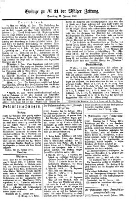 Pfälzer Zeitung Samstag 12. Januar 1861