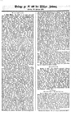 Pfälzer Zeitung Freitag 22. Februar 1861
