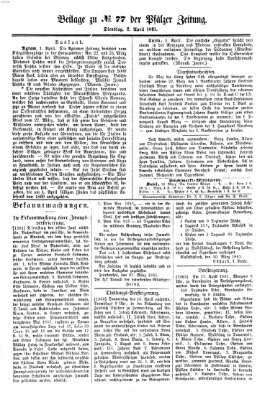 Pfälzer Zeitung Dienstag 2. April 1861