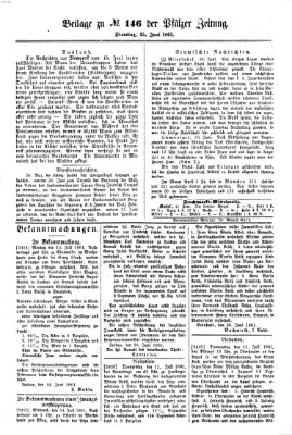 Pfälzer Zeitung Dienstag 25. Juni 1861