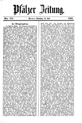 Pfälzer Zeitung Samstag 13. Juli 1861
