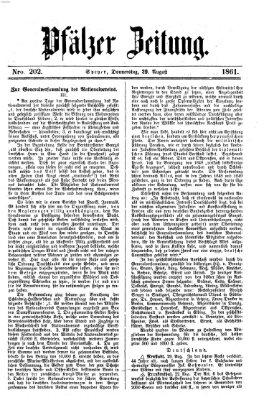 Pfälzer Zeitung Donnerstag 29. August 1861